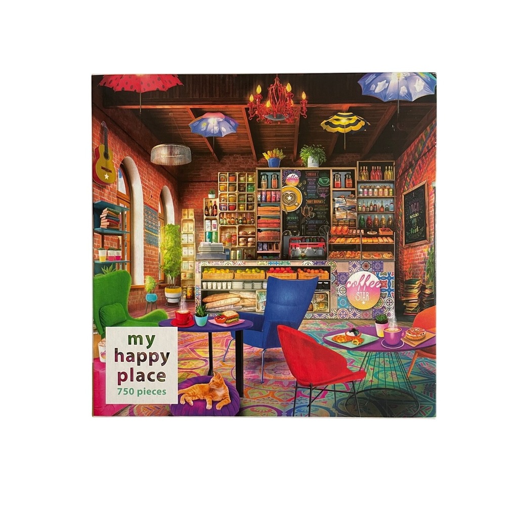 Rose Art My Happy Place Coffee Shop 750 Piece Puzzle
